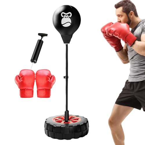 Reflex-Boxsack, Stand-Speedbag,Home Boxsack für Teenager | Übungs-Boxsack mit Ständer, höhenverstellbarer Speed-Boxball mit Boxhandschuhen für Erwachsene von Generic