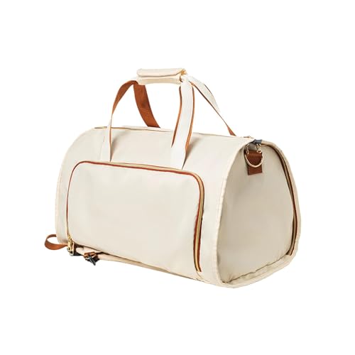 Reise-Kleidertasche - 2 in 1 Anzugtasche, umwandelbares Handgepäck, Mehrzweck-Reisetasche | Nachtwochenende für Männer und Frauen, Business Reise Organizer, Umhängetasche, beige, 53,3x33x30,5 cm, von Generic