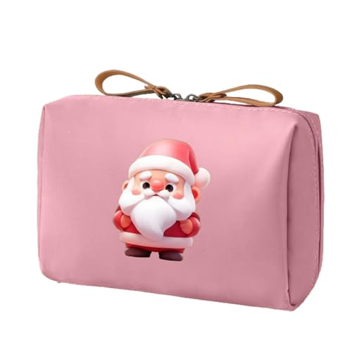 Reisekosmetiktaschen - Kosmetiktasche | Schminktaschen | Reise-Make-up-Tasche | Tragbares Make-up-Etui mit Weihnachtsmann-Aufdruck | Weihnachts-Make-up-Pinsel-Organizer für Frauen von Generic