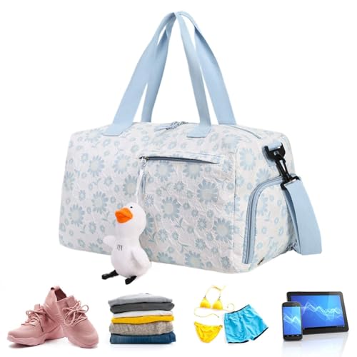 Reisetasche, Trocken- und Nass-Sporttasche, Nass-Trocken-Trennaufbewahrungstasche für Fitnessstudio, Reisetasche für Fitnessgeräte, Organisation für Kleidung, Regenschirme, Handtuch, blau, Se référer von Generic