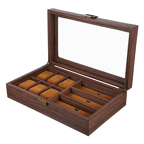 Retro Holz Uhr Gläser Display Box Organizer Uhr Holz Fall Uhr Lagerung Box von Generic