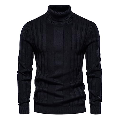 Rollkragen Pullover Herren Vintage Arbeitspullover Pullover Herren Winter Slim Fit Solid Ohne Kapuze Casual Business Sweater Herren Winter Warmoutdoor Freizeit Einfach Feinstrick Fleecepullover Herren von Generic