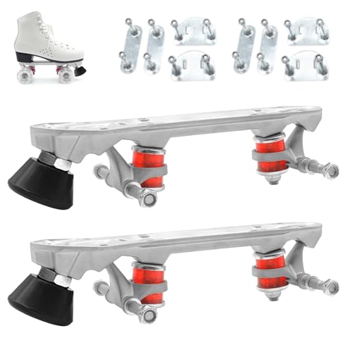 Rollschuh-Grundplatte, Rollschuh-Aufsatz für Schuhe,Vierrädriger zweireihiger Platten-Skate-Basisboden | Aluminiumlegierung Drift Skates Platte, Schuhe Modifikation Teile Zubehör für Thanksgiving, Wei von Generic