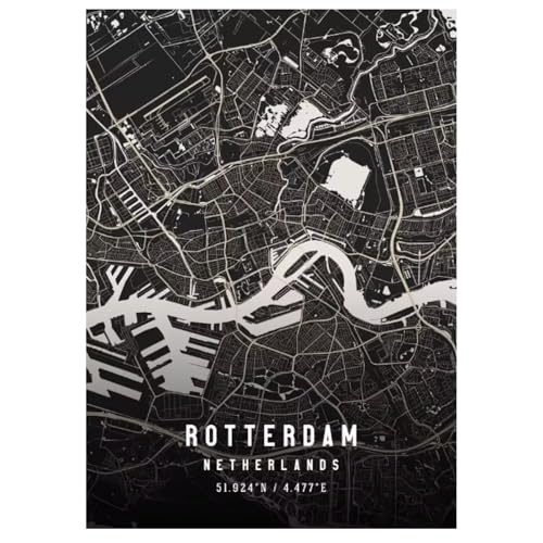 Rotterdam Niederlande Poster Leinwandgemälde Schlafzimmer Wandkunstdrucke Bild für modernes Büro Wohnzimmer Wohnkultur 50x70cm- ungerahmt von Generic