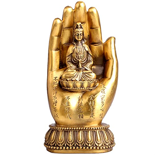 SADEW Buddha-Statue, Buddha-Ornamente, reines Kupfer, Buddha-Hand, Guanyin-Ornamente, Guan-Yin-Statue, buddhistischer Bodhisattva, Heimdekoration, Segen, Guanyin, Guanyin-Statue von Generic