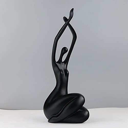 SADEW schulpture Figur zum Sammeln, tanzende fette Dame, dekorative Yoga-Pose der fetten Dame zur Dekoration, handgefertigte Ornamente, für Wohnzimmer, rot von Generic