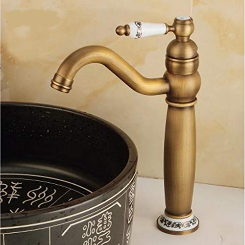 SFEWF Badezimmer-Waschtischarmaturen, Antik-Bronze, massives Messing, Badezimmer-Waschbecken mit Keramik-Einhand-Loch-Waschtisch-Mischbatterie, WC-Wasserhahn, von Generic