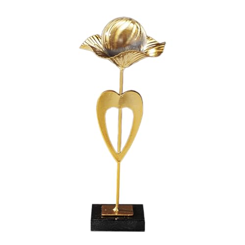 SFEWF Kugel-Ornament-Figur, Metallblatt-Statue, Ornamente, Tischfigur, Skulptur für Hotel, Bauernhaus, Schlafzimmer, Wohnzimmer, Geburtstag, mit Liebe, 5 x 5 x 19,5 cm von Generic