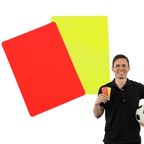 Schiedsrichter-Zubehörset – Rote und gelbe Schiedsrichterkarten, professionelle Schiedsrichterkarten | 2-teiliges rotes und gelbes Fußball-Schiedsrichterkarten-Set, Fußball-Schiedsrichter-Zubehör für von Generic