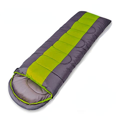 Schlafsack, warm, für Camping, 4 Jahreszeiten, Schlafsack für Erwachsene und Kinder, Wandern, Rucksackreisen, Reisen mit Kompressionssack (grün, 1,0 kg) von Generic