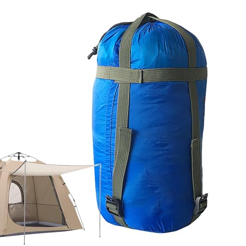 Schlafsack-Aufbewahrung – Packsack, Kompressionssack, Rucksacksack | Leichter Nylon-Schlafsack, Aufbewahrungstasche, wasserdichter Kompressionssack für Reisen, Camping, Wandern, langlebig und praktisc von Generic