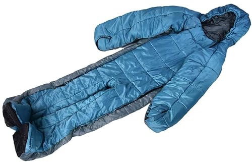 Schlafsack für Erwachsene, tragbarer Schlafsackanzug für Camping, Ganzkörper-Schlafanzug im Stehen, für Reisen, Outdoor-Wandern, ergonomisches Reißverschlussdesign (L) von Generic