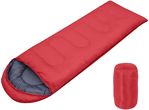 Schlafsack für Erwachsene und Kinder, Campingschlafsack, 3 Jahreszeiten (rot) von Generic