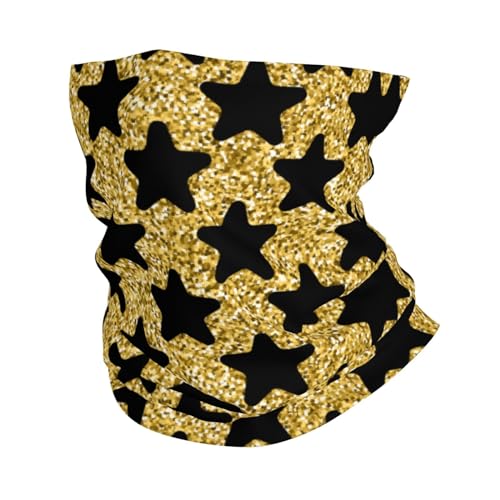 Schlauchschal Schwarze Sterne Fashion Glitter Gold Headwrap Atmungsaktiv Half Face Schal Schnelltrocknend Stirnband Für Ski Herren Outdoor von Generic