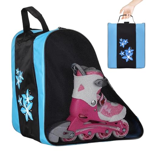 Schlittschuhtasche, Eislauf-Tragetasche - Tragetasche für Rollschuhschuhe für Kinder - Tasche für Skating-Schuhe mit großem Fassungsvermögen und drei Fächern für Park, Skigebiet, Trainingsgelände von Generic