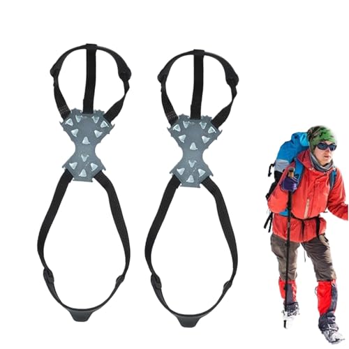 Schneegriffe Für Schuhe, Eisstollen Für Schuhe - Traktionsklampen Eisklampen Steigeisen - 11 Stahlspikes, Eisgreifer, Zum Wandern, Klettern, Bergsteigen von Generic