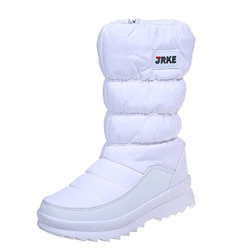 Schneestiefel Damen Winterstiefel Warme, verdickende Skischuhe Plateaustiefel mit Rutschfester Gummisohle Wandern Outdoor Trekking Stiefel mit mittlerer Wade Griffigkeit und langanhaltender Schutz von Generic