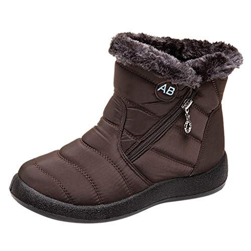 Schneestiefel für Damen, wasserdichte Damen-Wanderstiefel zum Hineinschlüpfen, gefütterte Outdoor-Schneeschuhe, Damen-Reitkampfstiefel mit seitlichem Reißverschluss, Arbeit, Fitnessstudio, Laufen, von Generic