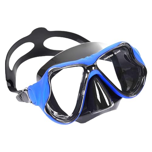 Schnorchelbrille - Schwimmbrille Für Erwachsene Mit Nase, Taucherbrille, Antibeschlag-Schnorchelbrille, 180° Klare Sicht | Gehärtete Glaslinsen, Schwimmmaske, Poolbrille Für Professionelle Taucher von Generic