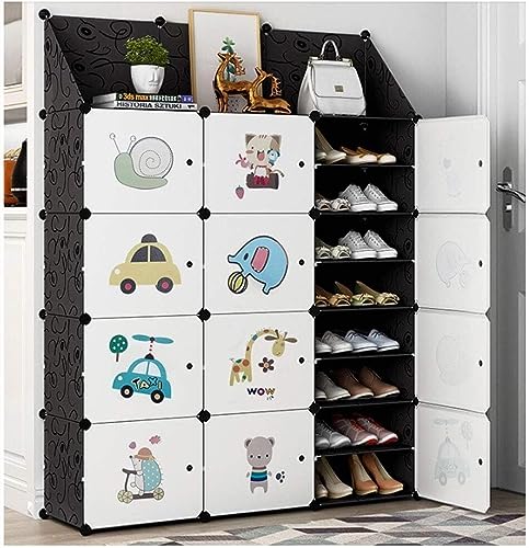 Schuhregal Schuhaufbewahrung Organizer Tower, modulares Schrankregal zur Platzersparnis, Schuhregal Regale für Schuhe, Stiefel, Hausschuhe von Generic