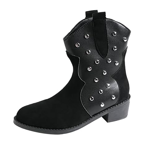 Schuhsack Sohle Blockabsatz Damenstiefel Atmungsaktive Mode Rundkopf Blockabsatz Damenschuhe Laufen Damen Schuhe (BK1, 40) von Generic