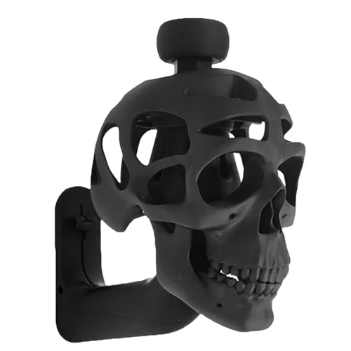 Schutzhelmhalter – Schutzhelm-Wandhaken, 3D-Totenkopf-Schutzhelm-Präsentationsständer – Harzhalter | Mehrzweck-Haken für kreative Dekoration, Totenkopf-Helmhalter für die Garage zu Hause, schwarz von Generic