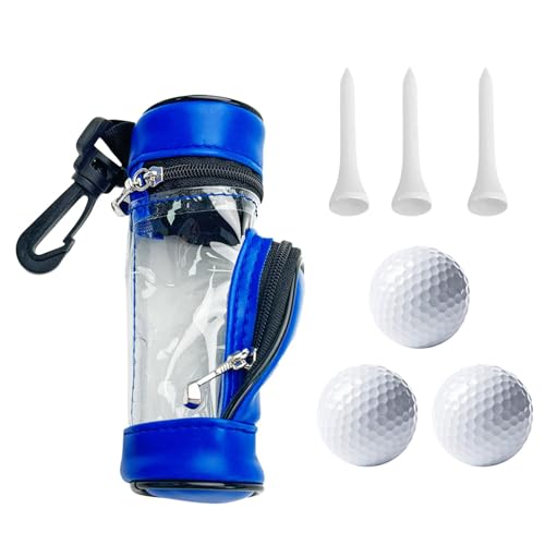 Schutzhülle für Golfbälle, Golftee-Halter für Tasche, tragbare Golf-T-Shirt-Hülle mit 3 Bällen | Tasche für Golftees, Ballsammler von Generic