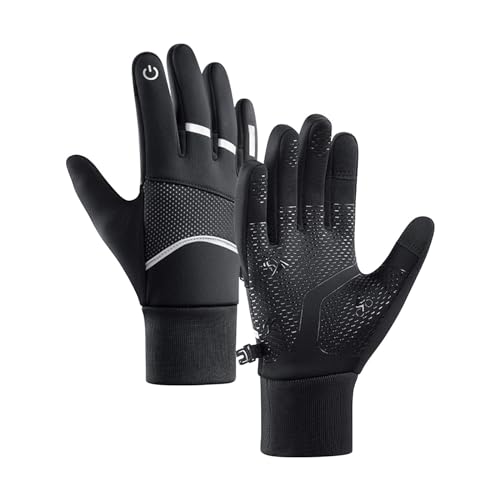 Schwarze Handschuhe Damen Satin Handschuhe WeißE Motorradhandschuhe, Touchscreen-Fahrradhandschuhe, warme Winter-Thermohandschuhe, Schwarze Handschuhe FüR Damen Long Gloves Rosa (Black, XL) von Generic