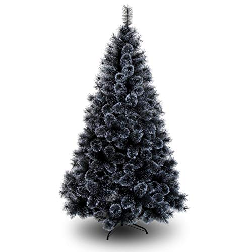 Schwarze künstliche weihnachtskiefer, hochwertiger, aufklappbarer, automatisch ausziehbarer metallständer, weihnachtsdekoration, Weihnachtsbaum, schwarz, 1,2 m, das Neue von Generic