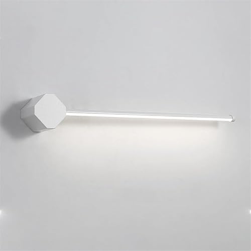 Schwarzer Innenspiegel mit Vorderwand, Moderne Eisen-LED-Schlafzimmer-Wandleuchte, nordisches Weiß, lineare Badezimmer-Wandleuchte für Schminktisch, Zuhause, Wohnzimmer, Nachttisch-Dekoration, Lampe von Generic