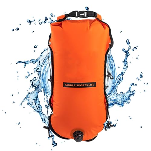 Schwimmboje, Schwimmboje mit Behälter, wasserdichte Tasche, langlebig, kompakt, aufblasbar, ultraleicht, hohe Sichtbarkeit, 30 Liter, mit Aufbewahrungsblase von Generic