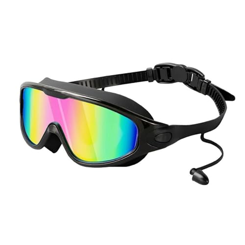 Schwimmbrille für Erwachsene: UV-blockierende Schwimmbrille, übergroße Schwimmbrille | HD-Poolbrille, wasserfeste Gläser, galvanisierte Anti-Beschlag-Brille von Generic