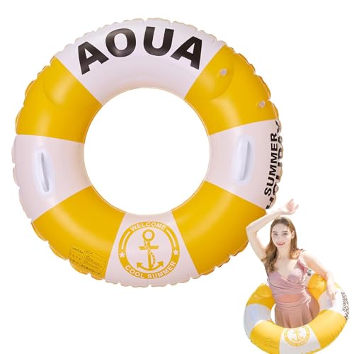 Schwimmschlauchring, aufblasbarer Poolring, Ring Pool Float mit Griff, britischer Stil, dicker lebensrettender Ring für Männer, Frauen, Strand von Generic