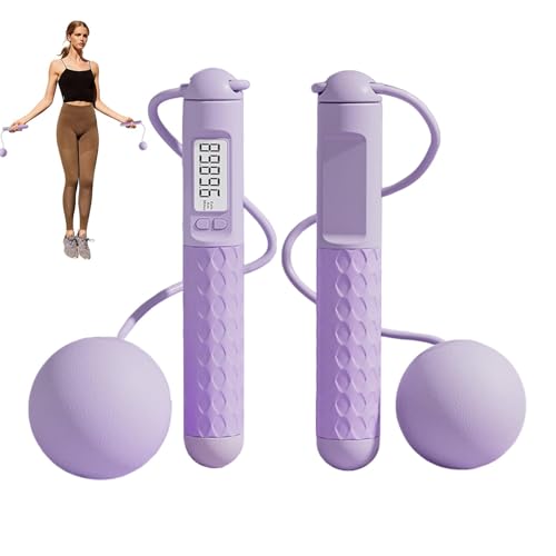 Seilloses Springseil mit Gewicht – Springseil mit kabellosem LED-Display mit Ball – intelligente Springseil-Springseile für Fitness im Fitnessstudio, Kalorien verbrennen, Training zu Hause von Generic