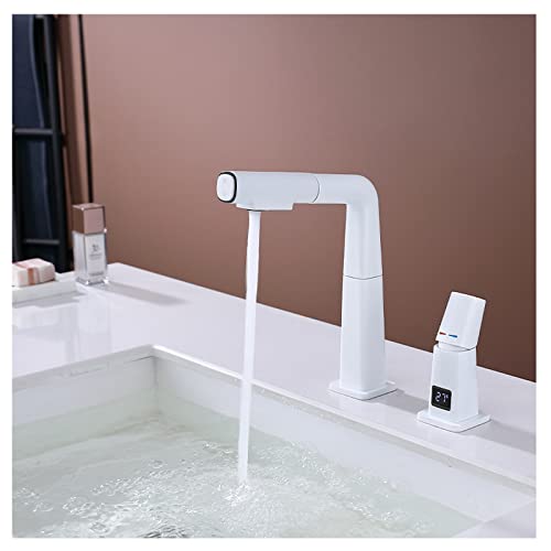 Shower Head Badezimmer-Wasserhahn mit herunterziehbarer Brause, Waschbecken-Wasserhahn, anhebbare Badezimmer-Wasserhähne mit Temperaturanzeige, Waschbecken-Wasserhahn, Waschtisch-Mischbatterie, von Generic