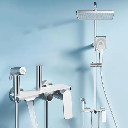 Shower Head Badezimmerarmaturen, Mixer mit Brauseset, 3-Handbrause, 150 cm Brauseschlauch, Handbrause und Schlauchset, Silber Shower von Generic