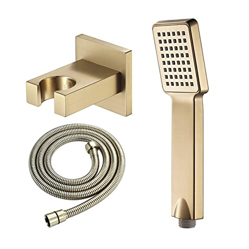 Shower Head Handbrause-Set, ABS-Hochdruck-Handbrause, Universal-Duschkopf, Handbrause mit hohem Durchfluss und ABS-Brausehalterung, 1,5 m Schlauch (Farbe: Roségold) (Roségold) (Roségold) Shower Head von Generic