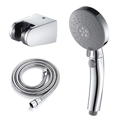 Shower Head Handbrause-Set, ABS-Rundduschkopf, wassersparender Handduschkopf, 3 Funktionen, Hochdruck-Handduschkopf mit 1,5 m Brauseschlauch und Halterung, Shower Head von Generic