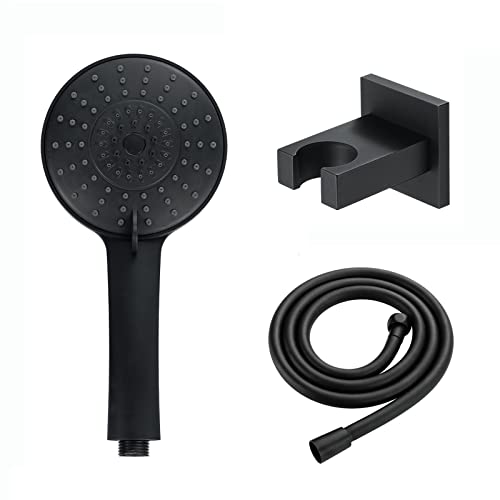 Shower Head Handbrause-Set, Schwarz, Universal-Handbrause-Set, ABS-Hochdruck-Handbrausebrause mit 1,5 m PVC-Brauseschlauch, Messinghalter Shower Head von Generic