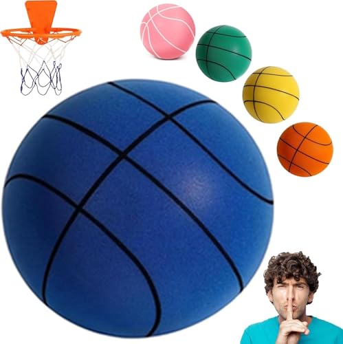 Silent Basketball, 2025 Dribble Dream Silent Basketball, leiser Basketball, Dribbling drinnen, Schaumstoff-Basketball, Indoor-Training, leiser Ball, Geschenk für Jugendliche (Blau B, 24 cm) von Generic