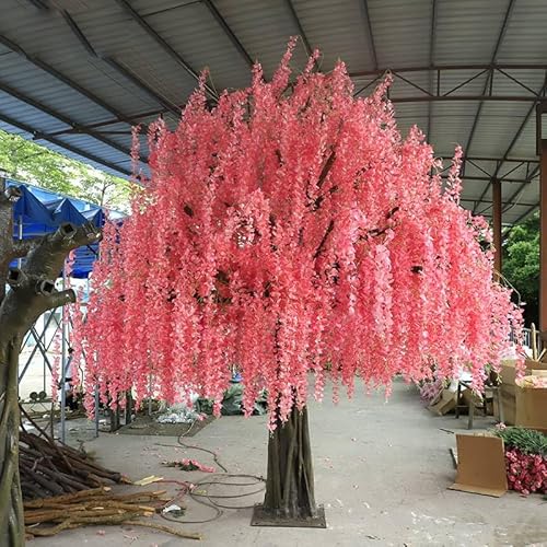 Simulation Peach Blossom Tree Large Indoor and Outdoor Decorative Plant Artificial Silk Fake Cherry Blossom Tree Wishing Tree Simulation Big Tree 4.5m von Generic