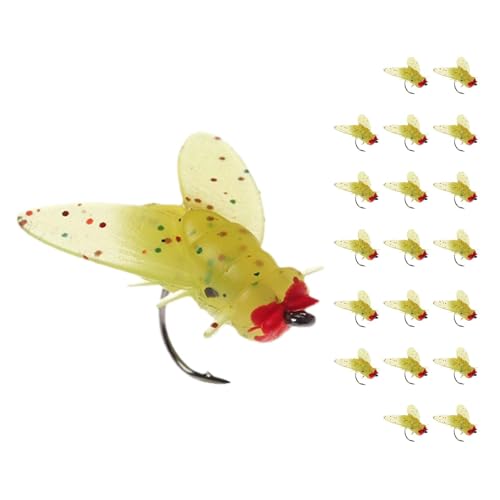 Simulierter Köder zum Fliegenfischen, simulierter Köder | 20-teiliges Panfish-Köder-Set | Angelköder-Set mit Panfish-Haken, Schwimmköder, Spinner, Köder-Set von Generic