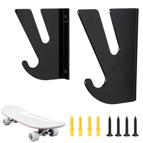 Skateboard-Wandhalterung – Skateboard-Rack | Skateboardhalter Passt auch als Präsentationshaken für Longboards, Skateboards, Taschen usw. zu Hause oder im Büro | Kleiderbüg von Generic