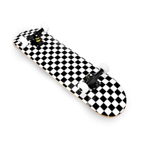 Skateboard für Anfänger – Double Kick Standard-Skateboards, Skateboard-Starters-Set | 31-Zoll-7-Lagen-Cruiser-Skateboard, konkave Skateboards mit Aluminiumlegierungs-Truck für Kinder und Jugendliche von Generic