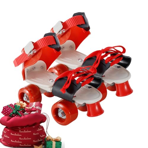 Skating-Schuhe Für Kinder – Verstellbare Rollschuhe, Verstellbare Quad-Rollschuhe Zum Skaten | Outdoor-Freizeit, Verschleißfestes Zweireihiges Design von Generic