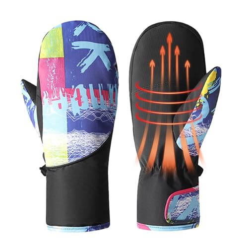 Skihandschuhe, Snowboardhandschuhe, Snowboard-Ski-Winterhandschuhe, Graffiti-Muster-Skihandschuhe für kaltes Wetter, Thermo-Skihandschuhe, dicke Thermo-Schneehandschuhe, warme Winterhandschuhe, Schnee von Generic