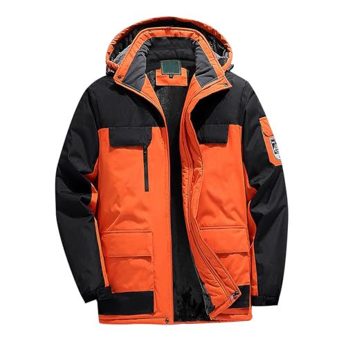 Skijacke Herren, Winterjacke Herren, Jacke Mantel Parka Herren, Comfort Fit Warm GefüTtert Wintermantel Mit Taschen Men's Coats Arbeitsjacke Steppjacke Heizjacke Winter Outdoor Jacken MäNner von Generic