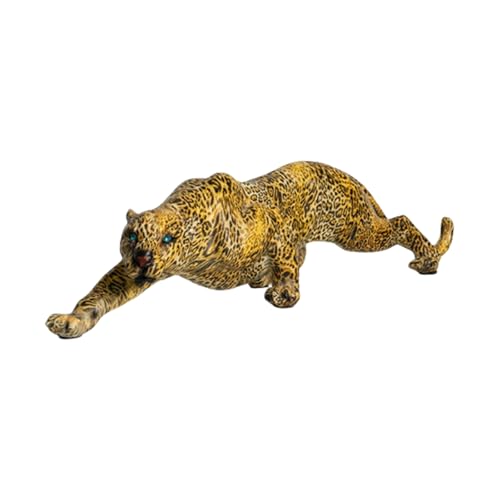 Skulptur Leopardenmuster Tierharz Kunsthandwerk Giraffe Leopard Ornamente Home Office Dekorationen Leopard von Generic