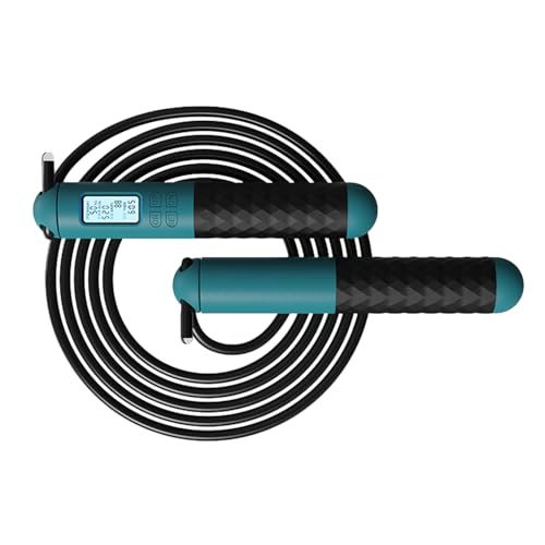 Smart Jump Rope – Springseilzähler, Springseil mit 4 Knöpfen | 3 Meter langes Springseil mit Gewicht, mit Zähler, kabelloses Geschwindigkeitsseil für Frauen, Männer, Kinder, Fitness, Training für von Generic