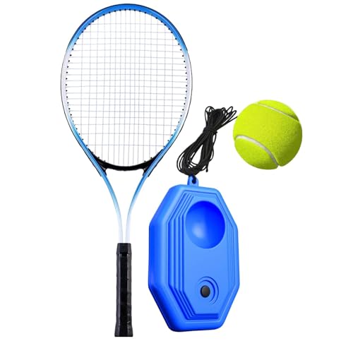 Solo Tennis Trainer Rebound – Tennis Rebounder Kit | Tennis-Trainingsausrüstung | Solo-Tennis-Trainingsausrüstung | Übungsausrüstung Für Kinder-Anfänger | Inklusive Aufbewahrungstasche, Basis, Ball, S von Generic